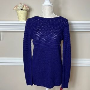 Merona Wrap Sweater Deep Purple Knit Long Sleeve Size S NWT